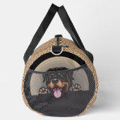 犬の名前または名前の追加、ロットワイラー+前足 ダッフルバッグ (右)