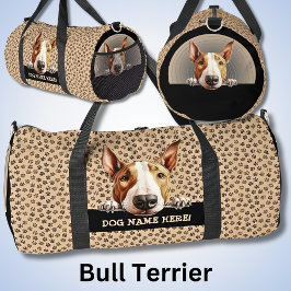 犬の名前または名前を追加， Bull Terrier ダッフルバッグ