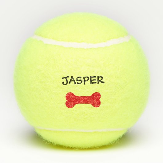 犬の名前をかわいい骨に加える テニスボール (裏面)