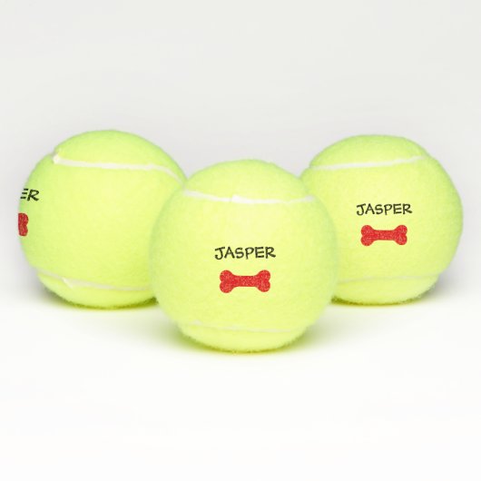 犬の名前をかわいい骨に加える テニスボール (マルチ)