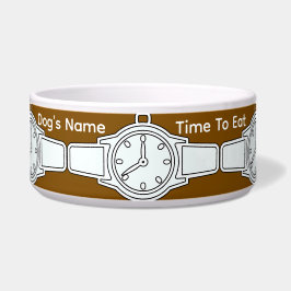 犬の名前をカスタマイズ 食事の時間 茶色   ボウル