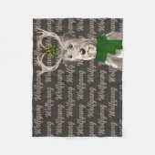 犬の名前を持つクリスマス・アイリッシュ・ウルフハウンド フリースブランケット (正面)