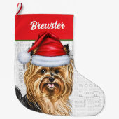 犬の名前を持つバイワーテリア犬 ラージクリスマスストッキング (正面)