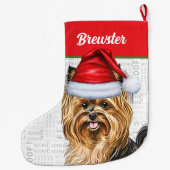 犬の名前を持つバイワーテリア犬 ラージクリスマスストッキング (裏面)