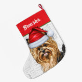 犬の名前を持つバイワーテリア犬 ラージクリスマスストッキング (裏面 (吊り時))