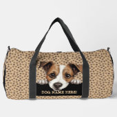 犬の名前を追加，あなたの名前， Jack Russell Terrier ダッフルバッグ (正面)