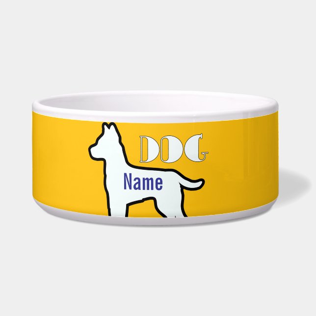 犬の名前を黄色いペットに追加 ボウル (正面)