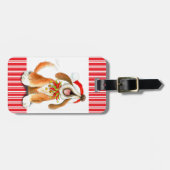 犬の名前アドレスのクリスマス荷物タグ ラゲッジタグ (正面横)