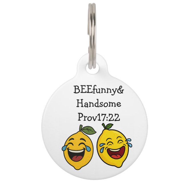 犬の名前タグ レモン ハッピー ペット　ネームタグ (正面)