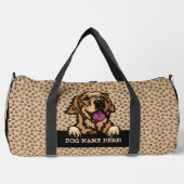 犬の名前、あなたの名前、ゴールデンレトリバー+前足 ダッフルバッグ (正面)