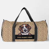 犬の名前，あなたの名前， Beagle + Paws ダッフルバッグ (正面)