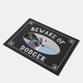 犬の名前-写真の用心して下さい ドアマット (アングル)