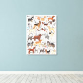 犬の品種 キャンバスプリント (インサイチュ (ウッドフロア))