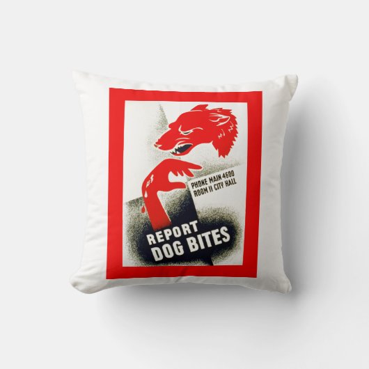 犬の噛み跡を報告 クッション (正面)