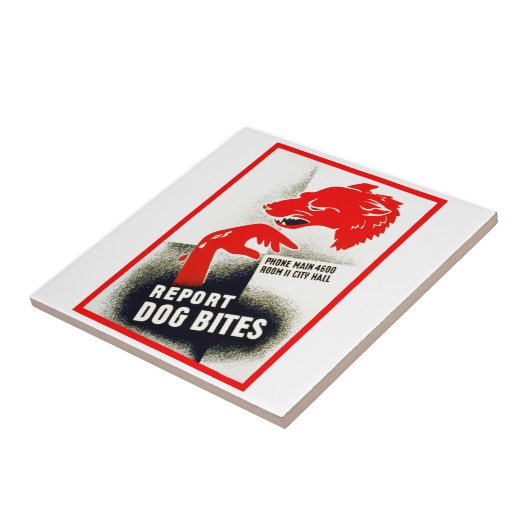 犬の噛み跡を報告 タイル (側面)