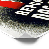 犬の噛み跡を報告 ポスター (角)