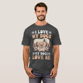 犬の四本足の友達 子犬のしつけ レトロ Tシャツ (正面フル)