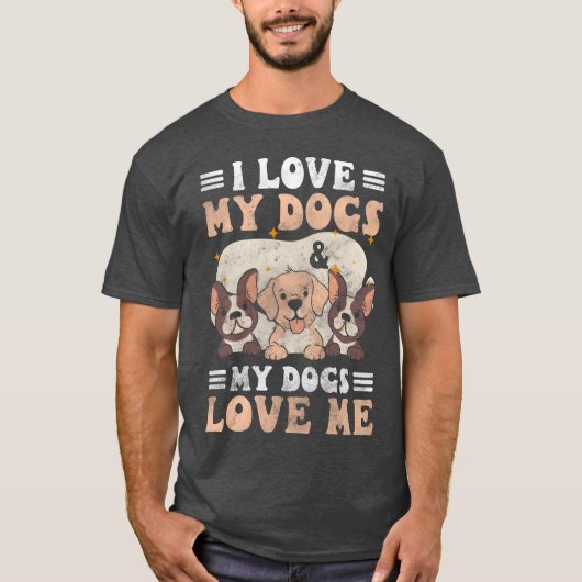 犬の四本足の友達 子犬のしつけ レトロ Tシャツ (正面)
