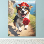 犬の型枠のタロットカードから愚か者 キャンバスプリント (インサイチュ (ウッドフロア))