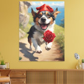 犬の型枠のタロットカードから愚か者 キャンバスプリント (インサイチュ (リビング))