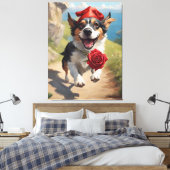 犬の型枠のタロットカードから愚か者 キャンバスプリント (インサイチュ (寝室))