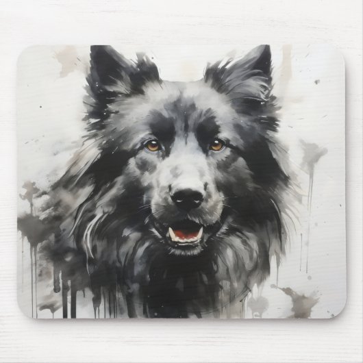 犬の墨絵 マウスパッド (正面)