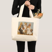 犬の夕食 ラージトートバッグ (正面(商品))