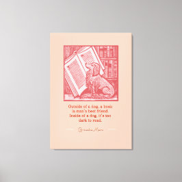 犬の外 – グラウチョマルクス引用文 キャンバスプリント