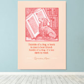 犬の外 – グラウチョマルクス引用文 キャンバスプリント (インサイチュ (ウッドフロア))