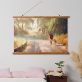 犬の天国ウッドトップウォールタペストリー 吊り下げ型タペストリー (寝室)