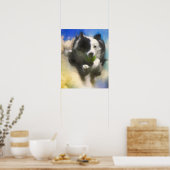 犬の天国ボールのパトロールAustralian Shepherd ポスター (キッチン)