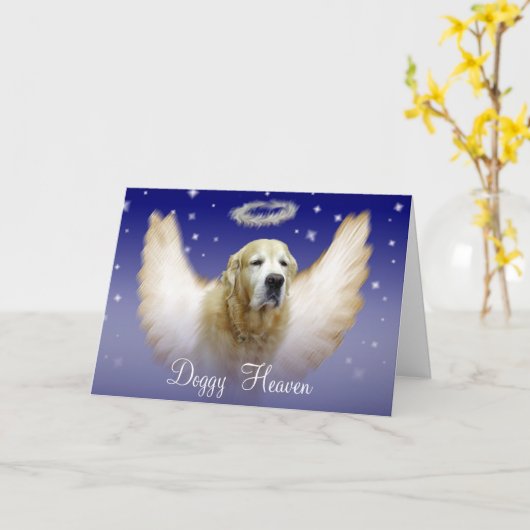 犬の天国 カード (黄色い花)