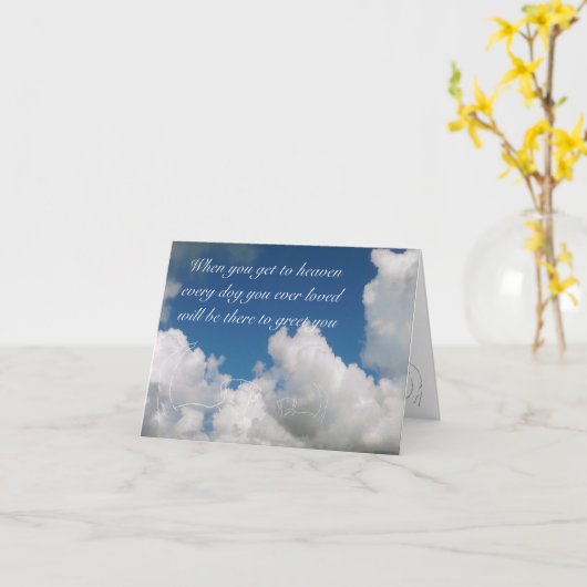 犬の天国 カード (黄色い花)