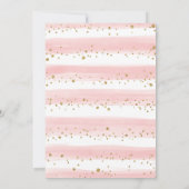 犬の女の子のベビーシャワー ブラッシュピンクの花と子犬 招待状 (裏面)