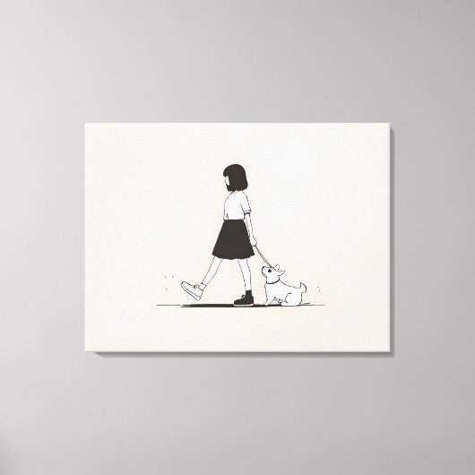 犬の女の子 キャンバスプリント (正面)
