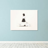 犬の女の子 キャンバスプリント (インサイチュ (ウッドフロア))