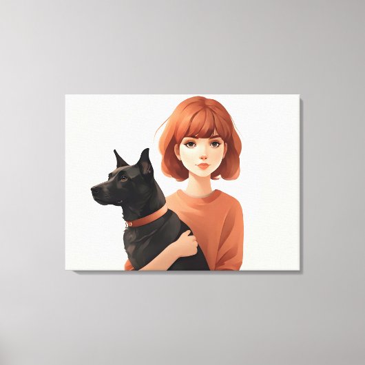 犬の女の子 キャンバスプリント (正面)