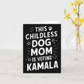 犬の女性投票Kamala Harris Dog Mom Voting Blue カード (黄色い花)
