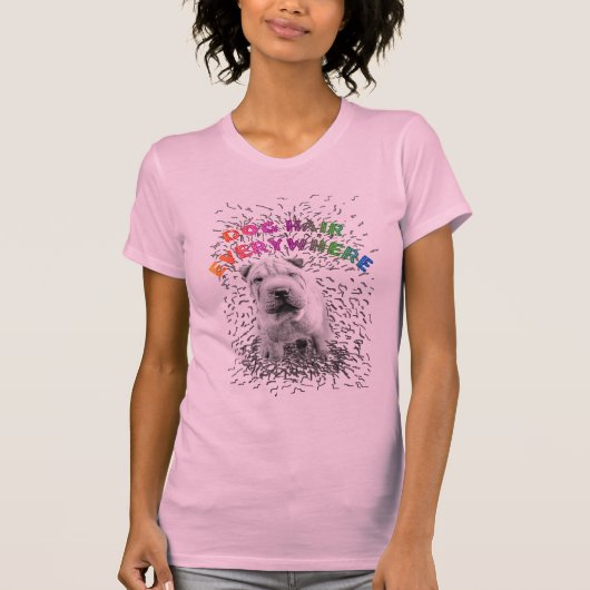 犬の女性Tシャツの毛 Tシャツ (正面)