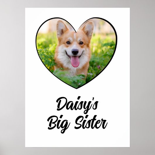 犬の姉のパーソナライズされた写真 ポスター (正面)