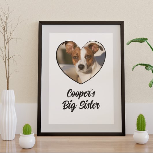 犬の姉の写真パーソナライズされたと文字 ポスター