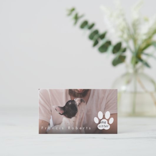 犬の子守 |写真 名刺 (スタンド正面)