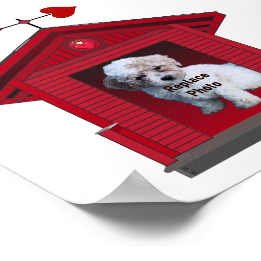 犬の子犬のためのプリントフレームのアップロードされたプリントポスター ポスター (角)