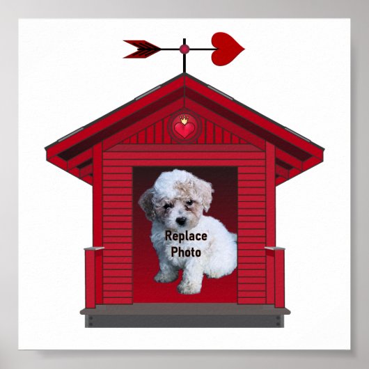 犬の子犬のためのプリントフレームのアップロードされたプリントポスター ポスター (正面)