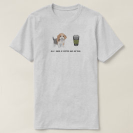犬の子犬のコーヒー茶好きかわいい Tシャツ