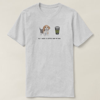犬の子犬のコーヒー茶好きかわいい Tシャツ