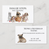 犬の子犬のトレーニング水の色ペットサービスウォーカーウォーカー 名刺 (正面/裏面)