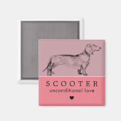 犬の子犬のパーソナライズされた名前 マグネット (正面/裏面)