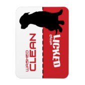 犬の子犬のピットブル食洗機マグネット – クリッキングクリーン マグネット (縦)