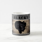 犬の子犬のペットの写真と名前Chalkboard コーヒーマグカップ (中央)